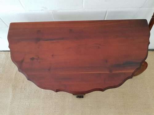 A beautiful vintage (larger than normal) ball & claw Imbuia half moon display/occasional table - wow