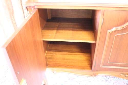 An exquisite vintage side server cabinet with carved detailing and loads of drawer & cupboard space