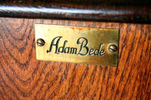 A wonderful vintage Adam Bede solid Oak fall-top writing bureau w pigeon holes and large drawers