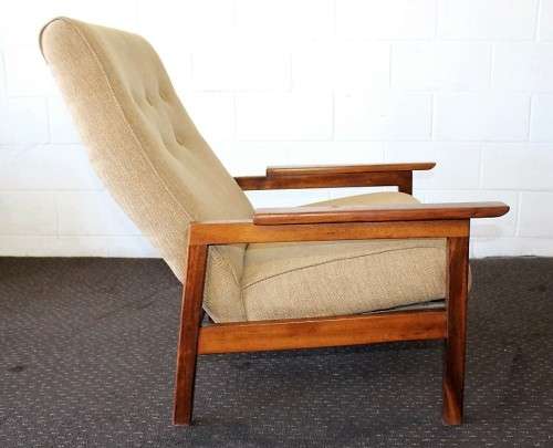 **RS17_Clearance** Vintage Danish made "Scandinavian Modern" solid teak upholstered lounge armchair