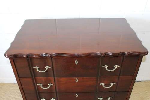 **RS17_Clearance** Vintage "G.P Milne" Imbuia brass handled 4-drawer ball & claw chest of drawers