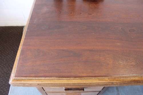 **RS17_Clearance** Vintage solid partridge wood 6-drawer executives desk in wonderful condition