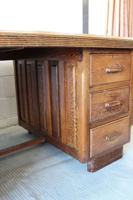 **RS17_Clearance** Vintage solid partridge wood 6-drawer executives desk in wonderful condition
