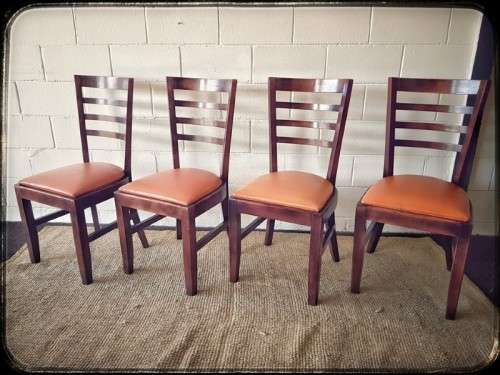 Fantastic and solidly made light stained solid Indonesian teak dining chair - price per chair