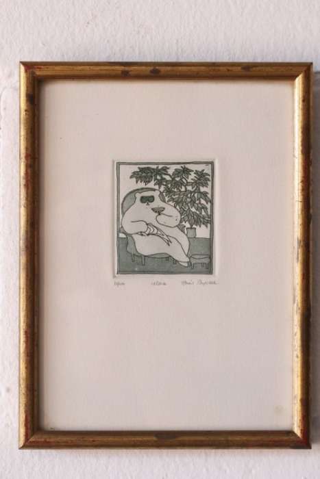 **RS17** Collectable signed & numbered (31 of 100) Harriet Brigdale framed etching titled "Relax"