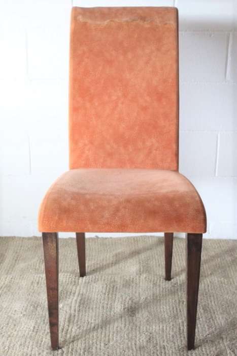 **RS17** A modern styled "textured" fabric burnt-orange colour upholstered occasional dining chair