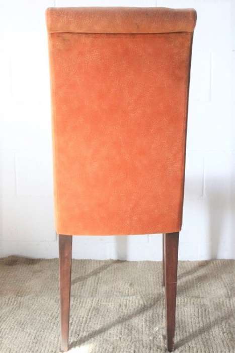 **RS17** A modern styled "textured" fabric burnt-orange colour upholstered occasional dining chair