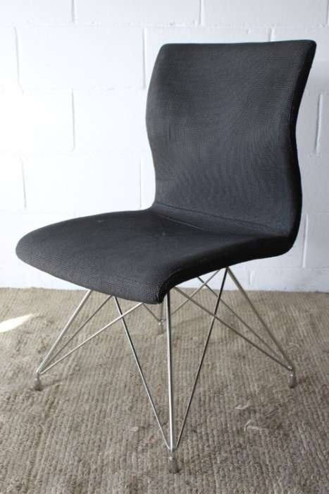 **RS17**A quality & modern styled "shaped" upholstered restaurant style chair in black & grey fabric