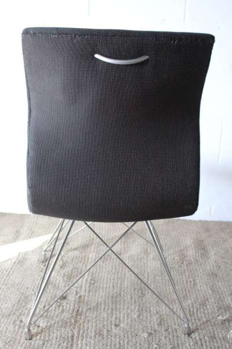 **RS17**A quality & modern styled "shaped" upholstered restaurant style chair in black & grey fabric