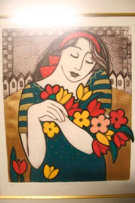 A wonderful signed & numbered (7 of 100) Anine Barnard framed etching titled "Summer dreams"