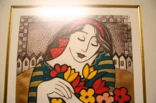 A wonderful signed & numbered (7 of 100) Anine Barnard framed etching titled "Summer dreams"
