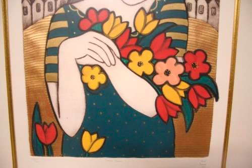 A wonderful signed & numbered (7 of 100) Anine Barnard framed etching titled "Summer dreams"