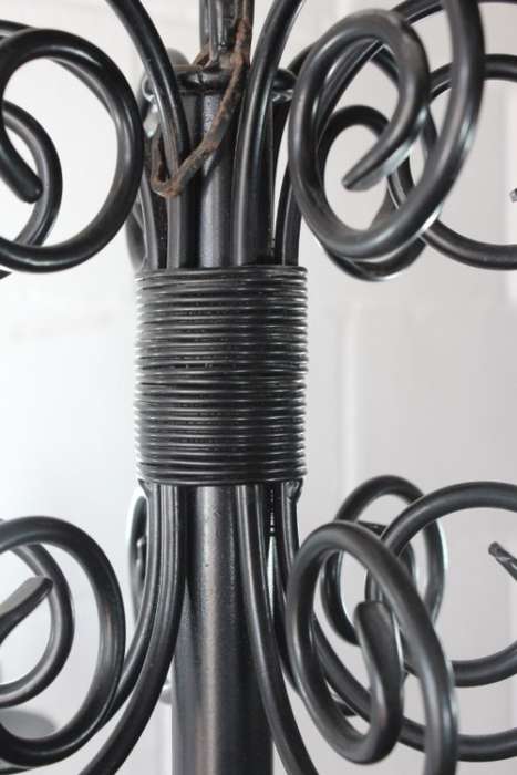 A stunning large 6-arm black wrought iron ceiling lights/ chandeliers  - Only one available