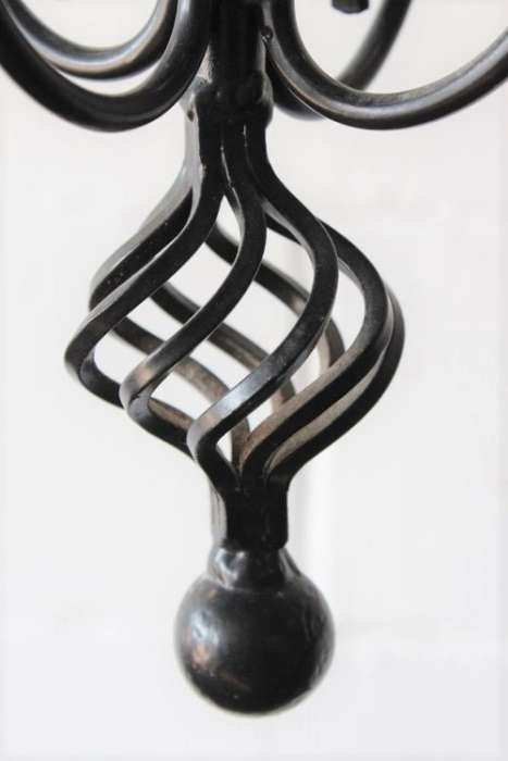 A stunning large 6-arm black wrought iron ceiling lights/ chandeliers  - Only one available