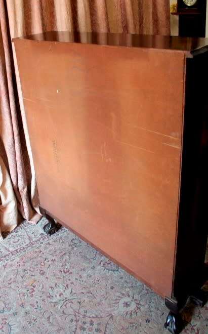 A beautifully made vintage solid Imbuia ball & claw two glass door showcase/ bookcase
