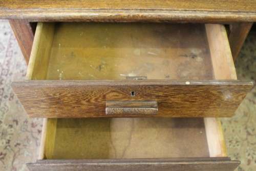 A beautiful large vintage six drawer Partridge wood desk with a large work surface. Wow!!!!