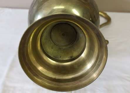 A beautiful large vintage solid brass pitcher/ jug with ornate hand chased detailing. Fabulous!!!!