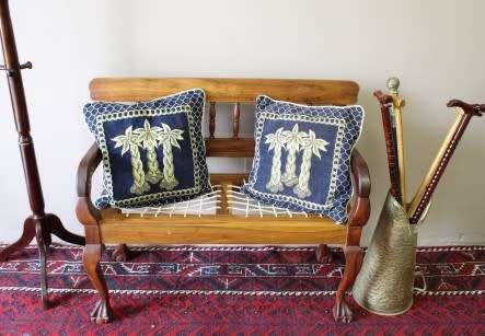 A wonderful well-made, sturdy vintage 2 seater riempie Blackwood bench - perfect  in a lapa/ patio!