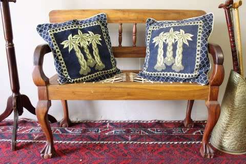 A wonderful well-made, sturdy vintage 2 seater riempie Blackwood bench - perfect  in a lapa/ patio!