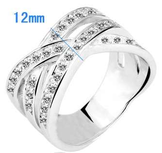 STERLING SILVER CHUNKY CROSSOVER RING
