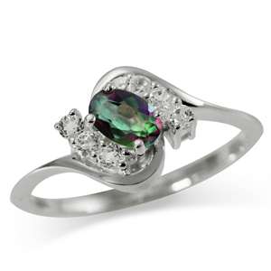 MYSTIC TOPAZ SWIRL RING WITH ACCENT GEMZ