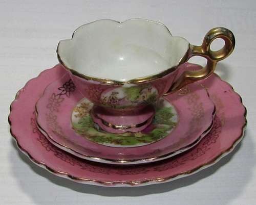 Miniature Limoges " Pink " Trio
