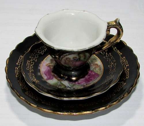 Miniature Limoges " Black " Trio