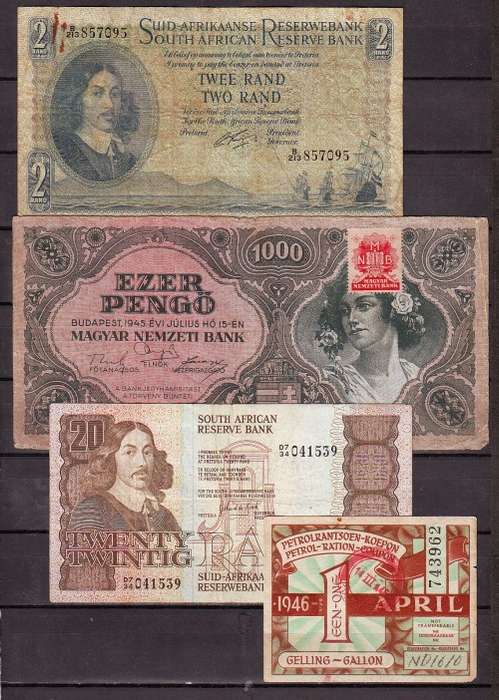 Lot of 4 International Banknotes