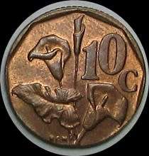 Error Coin - Republic of South Africa 10 Cent on 1 Cent Planchet