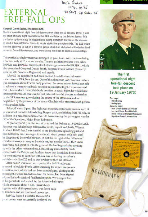 Rhodesia " Special Air Services " - The Men Speak - Jonathan Pittaway Signed by Dave Scales