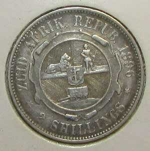 1896 ZAR Silver Two Shillings