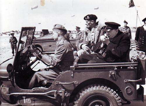 Original Press Photograph - Churchill and Montgomery at Normandy