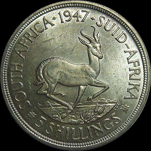 1947 Union of South Africa Silver Crown - Mint Condition