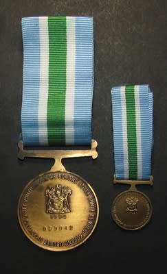 SADF - Full Size Unitas Medal with Miniature - Numbered 093942