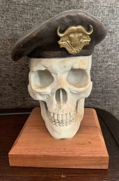 Unusual Item - Life Size 32 Battalion Skull on Base