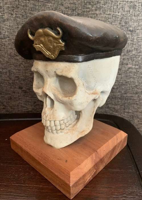 Unusual Item - Life Size 32 Battalion Skull on Base