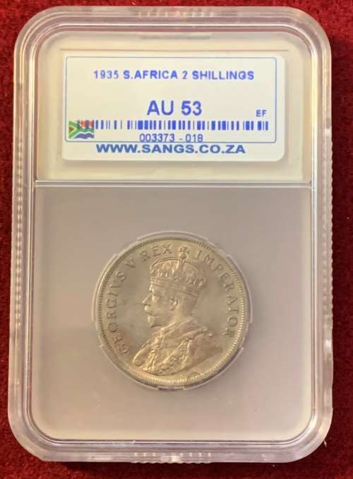 1935 Union of South Africa Silver Florin - SANGS Graded AU53(EF)