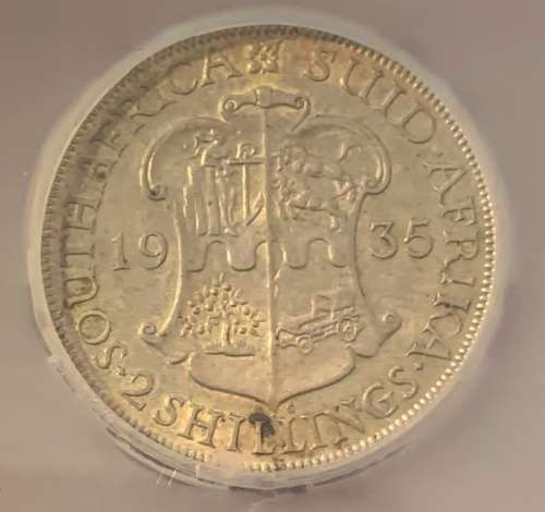 1935 Union of South Africa Silver Florin - SANGS Graded AU53(EF)