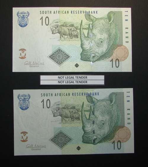 Republic of South Africa - Gill Marcus - 2 by 10 Rand Banknotes in Sequence and UNC