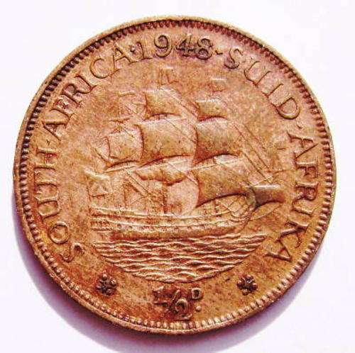 1948 Union of South Africa Half Penny - Nice Coin