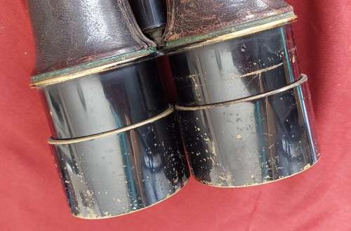 Antique Aitchison and Co ( Fleet str ) Binoculars / Field Glasses with original leather case