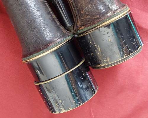 Antique Aitchison and Co ( Fleet str ) Binoculars / Field Glasses with original leather case