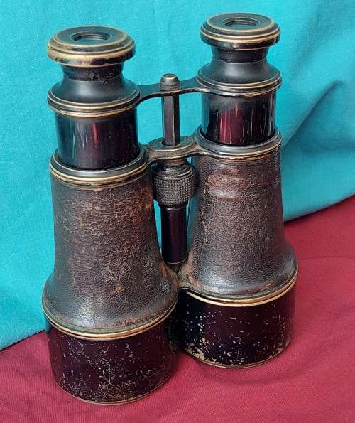 Antique Aitchison and Co ( Fleet str ) Binoculars / Field Glasses with original leather case