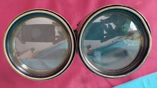 Antique Aitchison and Co ( Fleet str ) Binoculars / Field Glasses with original leather case