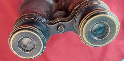 Antique Aitchison and Co ( Fleet str ) Binoculars / Field Glasses with original leather case