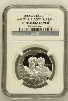 WOW NGC GRADED PERFECT PF70 Walter and Albertina Sisulu ONLY 88 Graded PF70