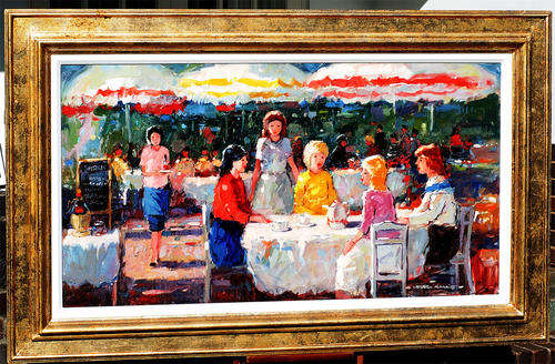 Oil painting on the canvas Wessel Marais oil-119 image size 80.5-149.5 cm framed