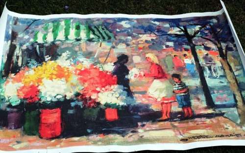 Wessel Marais Pro-Digital print-104 on the canvas image size 41-59 cm. Flowers market