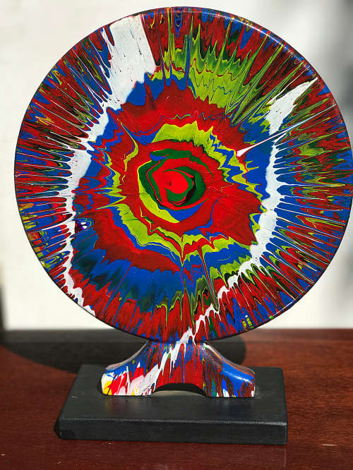 Ted Wasi TW-wood sculpture-11/04 hight 33 cm `Birth of a new planet`
