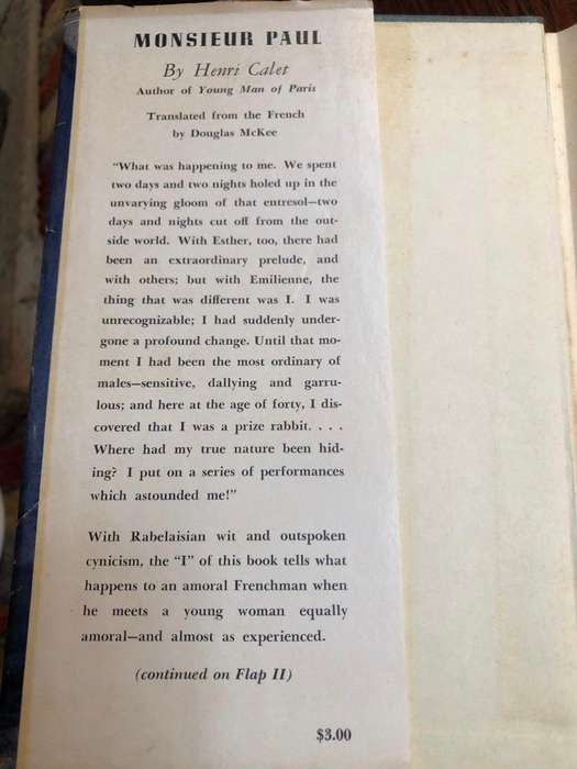 Monsieur Paul by Henri Galet - 1953 First Edition